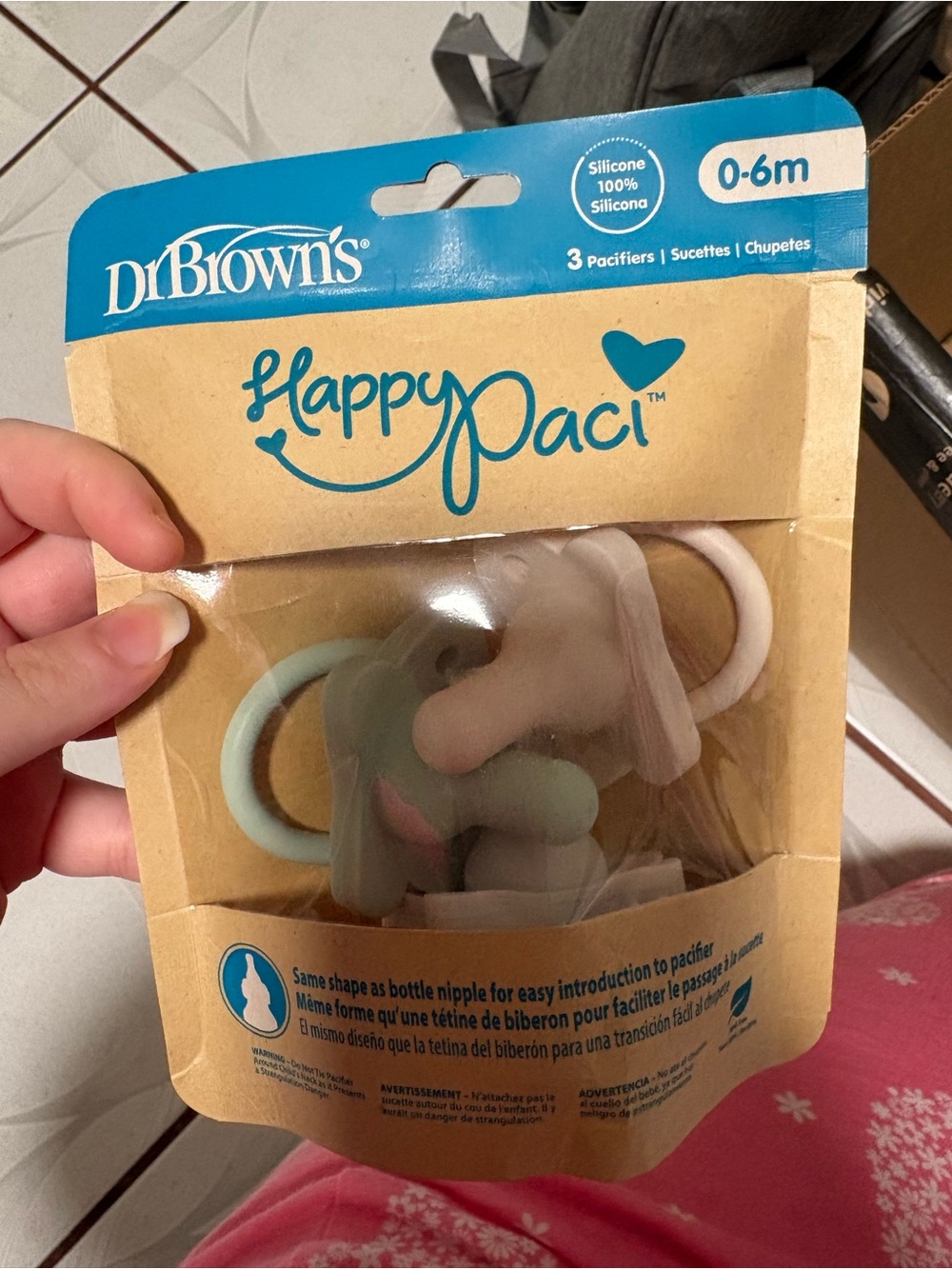 Dr. Brown's Happy Paci Silicone Pacifiers - Mint & Blush